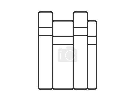 Linear style pictogram portraying a book, outlined for clarity, suitable as a study symbol. This simple illustration is crafted for web design, with an additional vector representing an open publication, ideal for mobile and UI applications