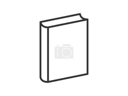 Linear style pictogram portraying a book, outlined for clarity, suitable as a study symbol. This simple illustration is crafted for web design, with an additional vector representing an open publication, ideal for mobile and UI applications