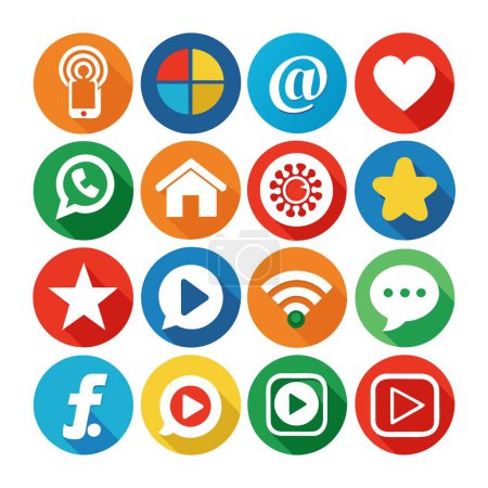 Social Media Icon set vector illustration