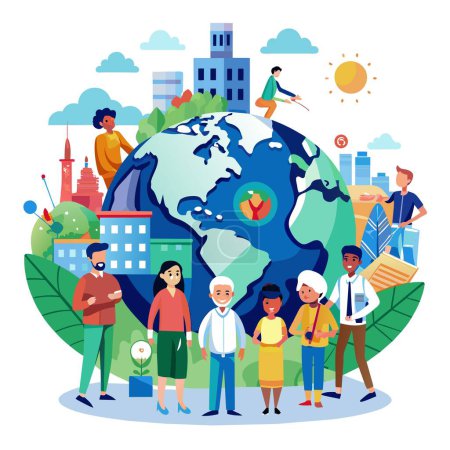 Illustration for World Population Day vector illustration - Royalty Free Image
