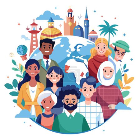 Journée mondiale de la population Illustration vectorielle