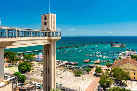 Photo for View of Baia de Todos os Santos and Elevador Lacerda on a sunny summer day in the city of Salvador in Bahia - Royalty Free Image