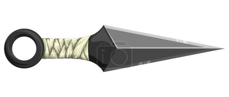 Kunai ist ein kleines Messer Ninja Waffe, Vektor Cartoon Illustration, Ninja Waffe Kunai, isoliert auf weißem Hintergrund.