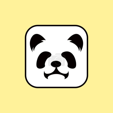 Panda-Kopf-Logo, Panda-Vektor-Bild, Vektor-Symbol und Logo für Unternehmen, Sport-Team, Box oder Würfel-Logo.