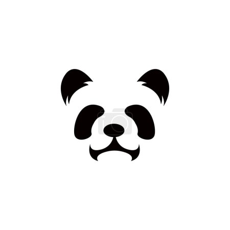 Plantilla de logo de bebé panda cara. Icono de cara de panda bebé. Oso asiático. Cabeza de panda aislada sobre fondo blanco
