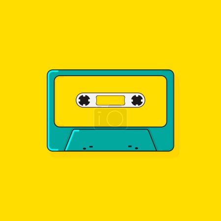 Audio cassette tape isolated vector old music retro player. Retro music audio cassette 80s blank mix.