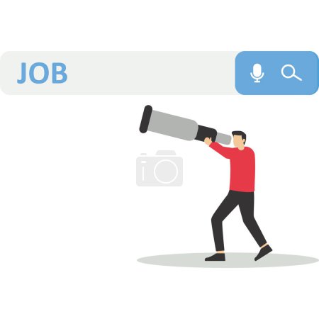 Téléchargez les illustrations : À la recherche d'un nouvel emploi, d'un emploi, d'une carrière ou d'une recherche d'emploi, trouvez un emploi, cherchez un emploi ou un poste vacant. - en licence libre de droit