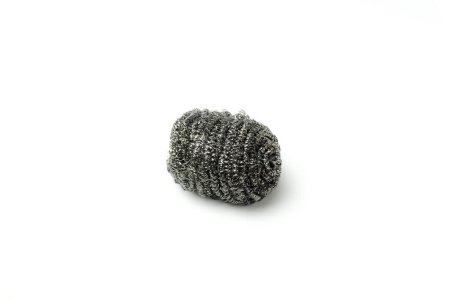 Steel wool scrubbers or stainless steel scrubbers isolated on white background