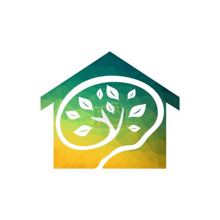 Modernes Gehirn Home tree logo design.