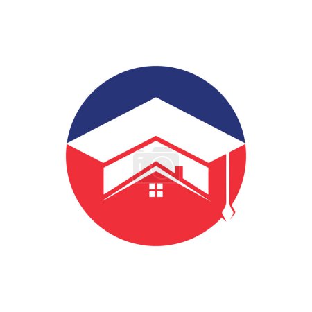 Casa escuela diseño de logotipo de la educación. Plantilla de logotipo de vivienda.