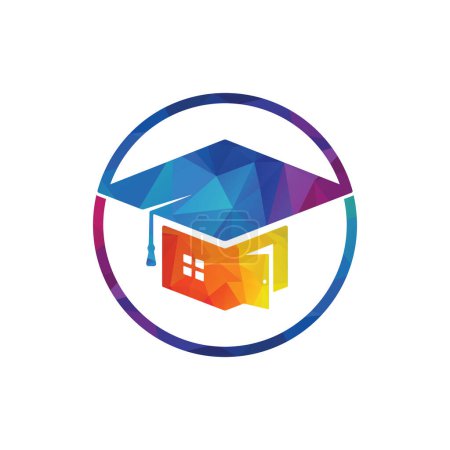 Casa escuela diseño de logotipo de la educación. Plantilla de logotipo de vivienda.