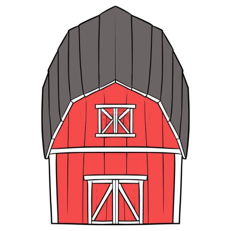 illustration de grange dessin à la main vecteur isolé