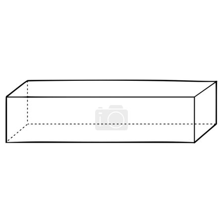 vector de contorno dibujado a mano ilustración prisma rectangular
