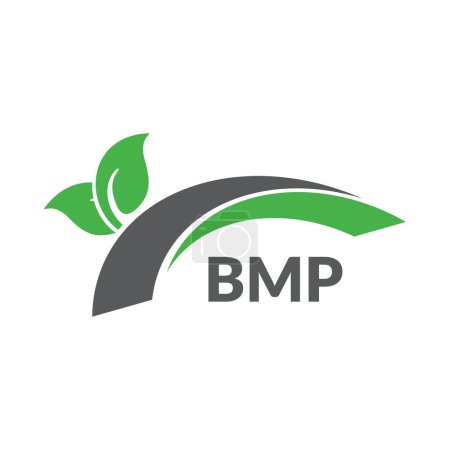 Diseño del logotipo de la letra BMP sobre fondo blanco. Diseño moderno creativo del logotipo de la letra BMP. Diseño vectorial.