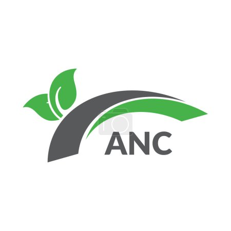 Logo des ANC auf weißem Hintergrund. Kreative moderne Gestaltung des ANC-Schriftzugs. Vektordesign.