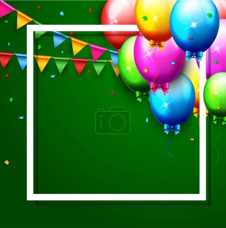 Illustration for Vector illustration of colorful Balloons card for the birthday party - Royalty Free Image