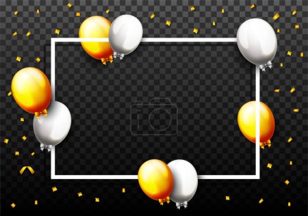 Illustration for Vector illustration of Celebration Party Banner With Balloons - Royalty Free Image