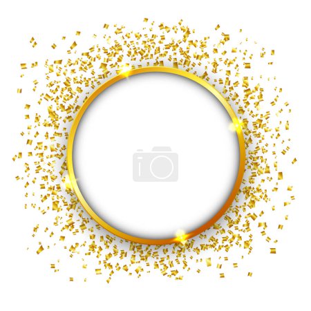 Téléchargez les illustrations : Fond de célébration de luxe avec des morceaux tombants de paillettes dorées métalliques et confettis - en licence libre de droit
