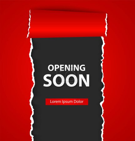 Illustration for Opening soon background with paper sign - Royalty Free Image