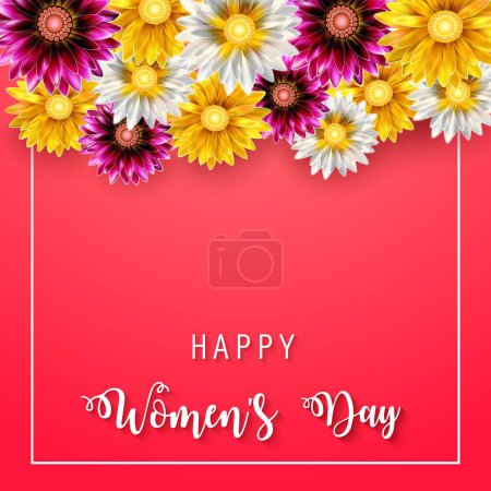 Téléchargez les illustrations : Joyeuse journée des femmes, carte du 8 mars - en licence libre de droit