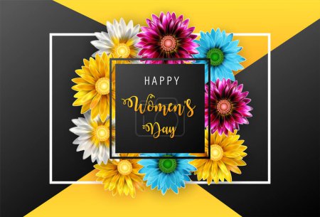 Illustration for Happy Women's Day, March 8 card - Royalty Free Image