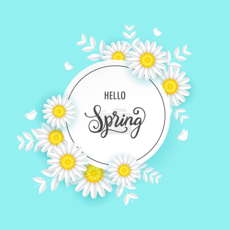 Illustration for Spring sale background with beautiful flowers - Royalty Free Image