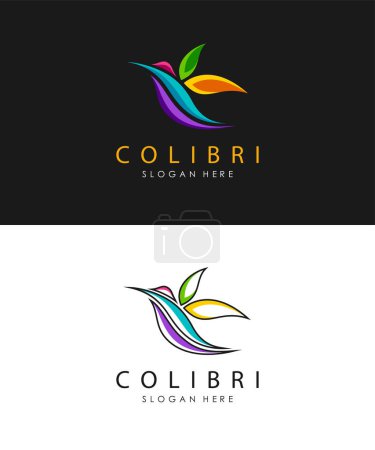 Téléchargez les illustrations : Illustration vectorielle du logo Colibri birds - en licence libre de droit