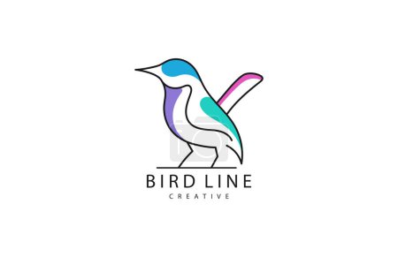 Téléchargez les illustrations : Modèle de concept de conception de logo oiseau moderne - en licence libre de droit