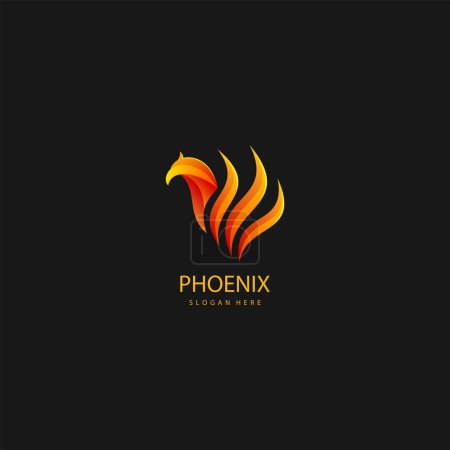 Illustration for Luxury phoenix logo concept. best phoenix bird logo design - Royalty Free Image