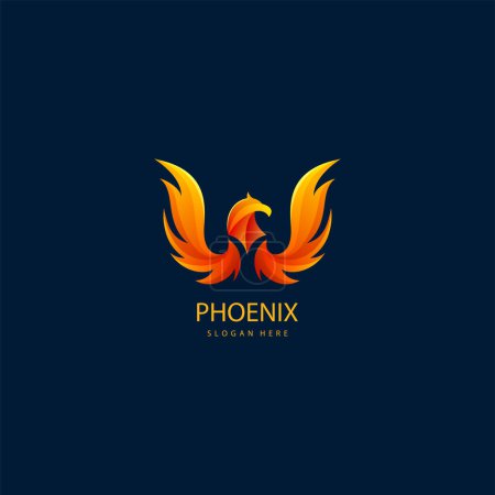Ilustración de Concepto de logo phoenix de lujo. mejor diseño de logo ave fénix - Imagen libre de derechos