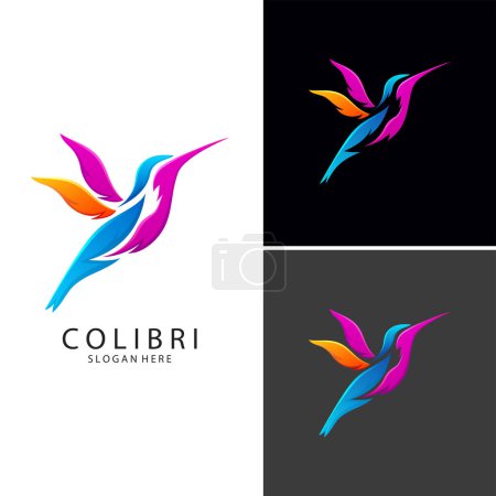 Ilustración de Ilustración vectorial del logo de las aves Colibri - Imagen libre de derechos