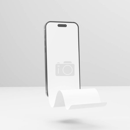 Pantalla de teléfono inteligente de desplazamiento largo, uso para maqueta de presentación de diseño
