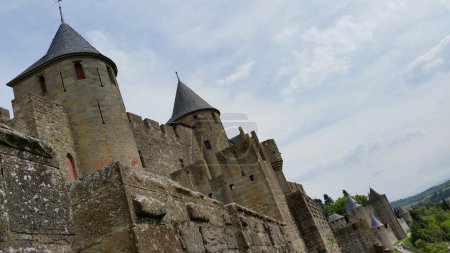 Castle and Ramparts of the walled City of Carcassonne in France