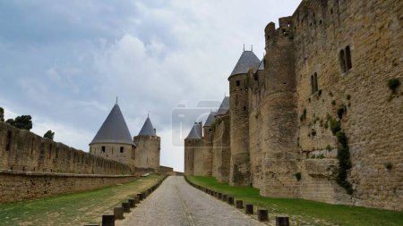 Château et remparts de la ville fortifiée de Carcassonne en France