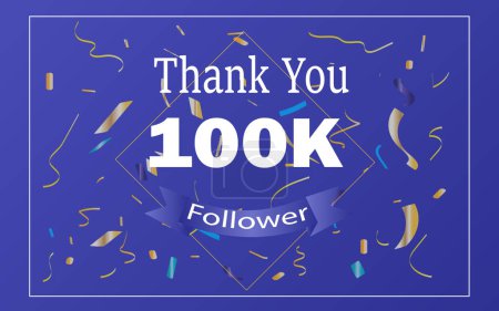 Thank You 100k Follower social media post Vector 