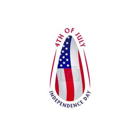 Logotipo de uñas del día de independencia del 4 de julio, arte de uñas, bandera estadounidense