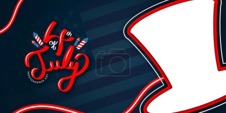 4th of July banner, Background, Independence day, America