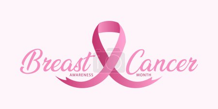 Breast Cancer awareness month banner with pink background