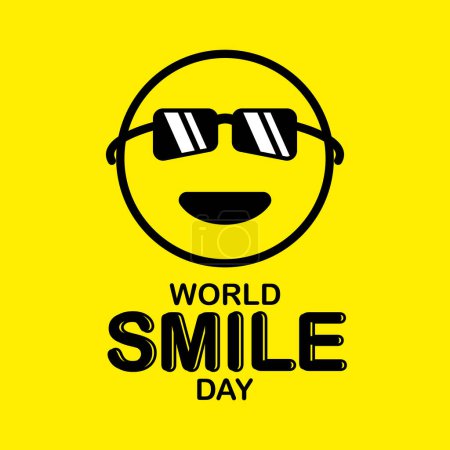 World Smile Day background, Yellow, Emoji, Sunglasses