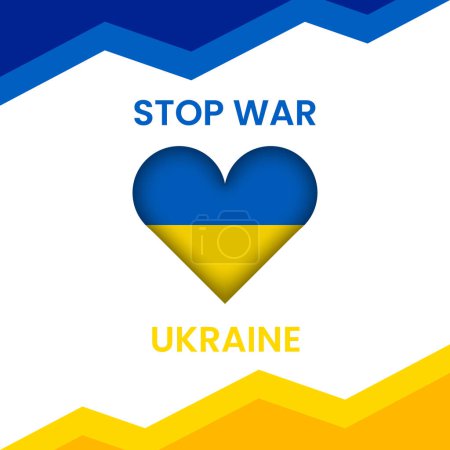 Alto a la guerra Ucrania corazón diseño aislado, Rusia y Ucrania guerra conflicto, difundir la paz