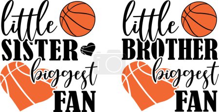 Little Brother biggest Fan, Little Sister biggest Fan, Basketball Clipart, Basketball Cut Files