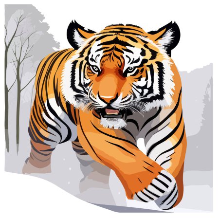 Illustration eines kühlen Tigers, der mit dem Rücken zu dir sitzt
