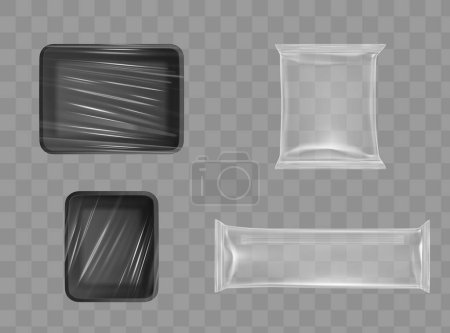 Ilustración de Plantilla de embalaje de alimentos de plástico vacío transparente realista
. - Imagen libre de derechos