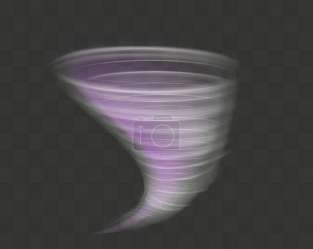 A glowing tornado. Rotating wind. Beautiful wind effect. Isolated on a transparent background.