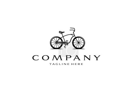 Schwarz Fahrrad Linie Art Logo Design Template