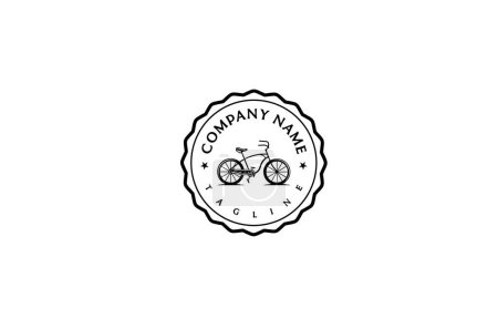 Illustration for Black Bicycle Line Art Logo Design Template - Royalty Free Image
