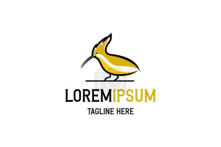 Gelbe Kanarienvogel Lineart Logo Design-Vorlage