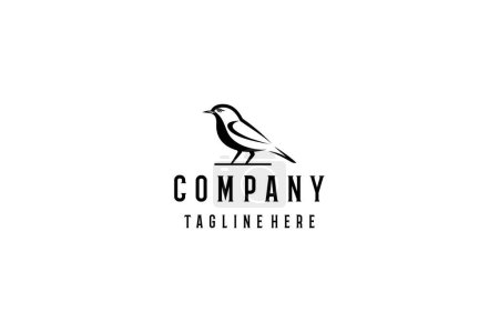 Canary Bird Lineart Logo Design Template Illustration