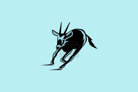 Oryx African Animal Circle Esquema Naturaleza Vida silvestre Hermoso logo Diseño Vector