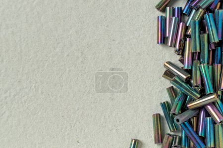 Photo for Glass beads multicolored tones on a white surface - Royalty Free Image